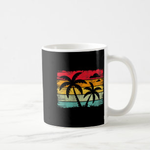 Caneca De Café Praia do Coqueiro Retro Pôr do Sol Verão Vibração 