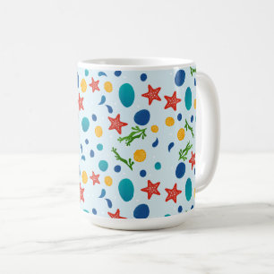 Caneca De Café Praia do oceano com estrelas-do-mar, conchas e sei
