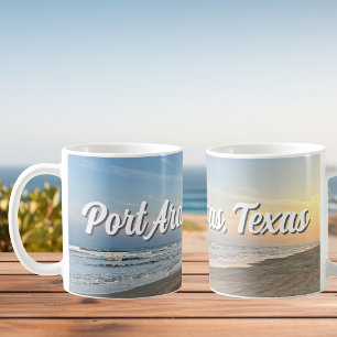 Caneca De Café Praia do Pôrto Aransas Pôrto-do-sol Texas Fotograf
