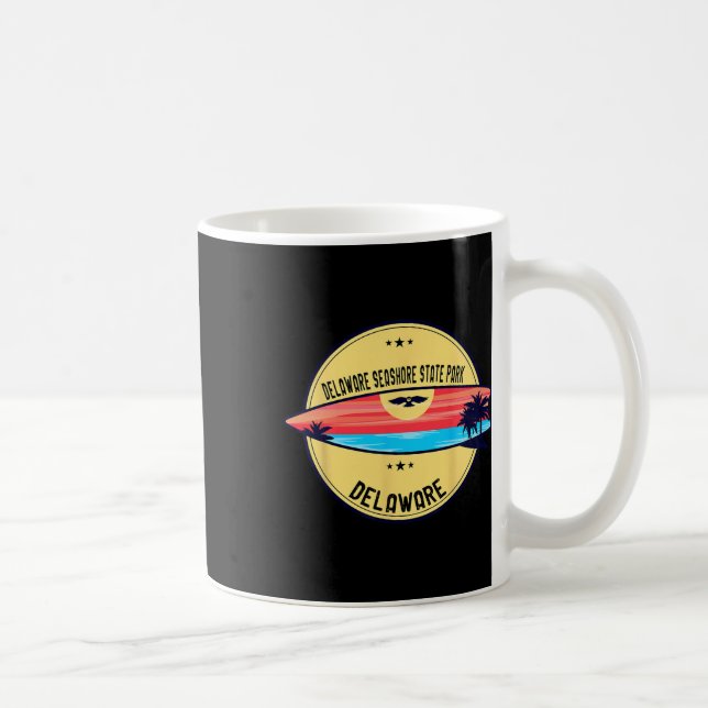 Caneca De Café Praia do Retro Delaware Delaware Seashore State Pa (Direita)