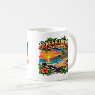 Caneca De Café Praia Personalizada Senggigi Lombok