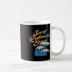 Caneca De Café Praia Redondo, Califórnia Surf Vintage Retro anos