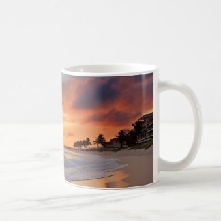 Caneca De Café Praia Sunset Tropical