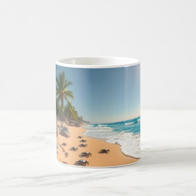 Caneca De Café Praia Tropical Elegante da Concha Dourada (Centro)