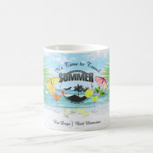 Caneca De Café Praia Tropical, Férias de Verão Personalizado