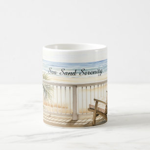 Caneca De Café Praia Vista do Oceano Serenidade