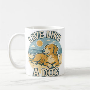 Caneca De Café Praia Viva Como um Cão