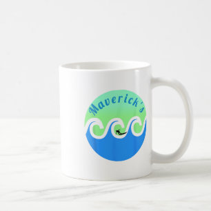 Caneca De Café Praias do Surf de Navegação de Maverick na Califór