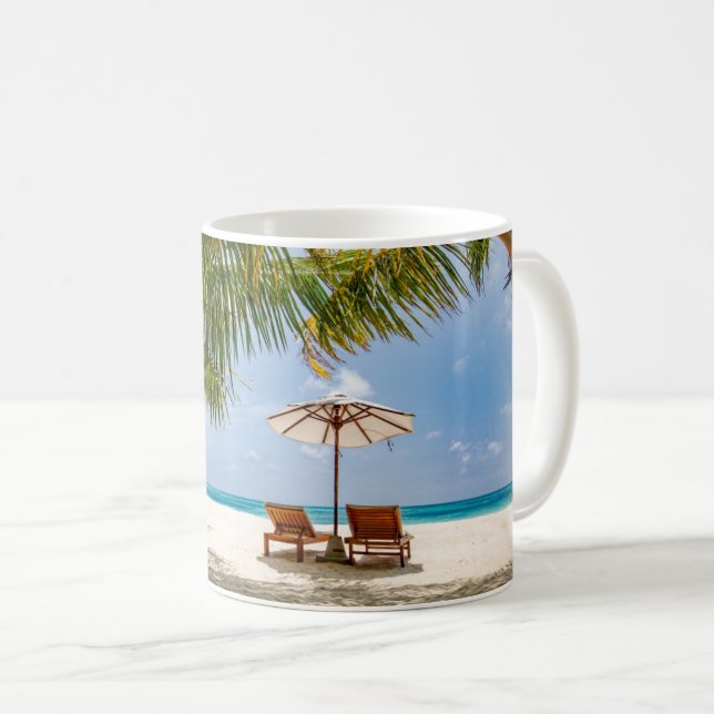 Caneca De Café Praias Tropicais | Praia República Dominicana (Frente Esquerda)