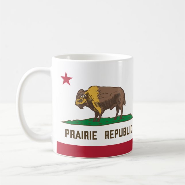 Caneca De Café Prairie Republic Bison Flag Excelentes Placas (Esquerda)