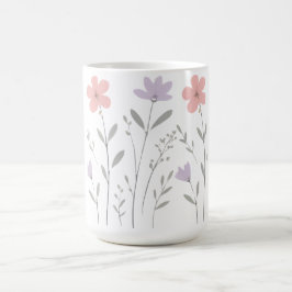 Caneca De Café Pranchas Florais Pastel Bloom para Meninas Adolesc