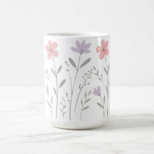 Caneca De Café Pranchas Florais Pastel Bloom para Meninas Adolesc
