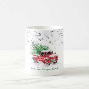 Caneca De Café Prata Confetti, Pinheira Vermelha Natal Neve