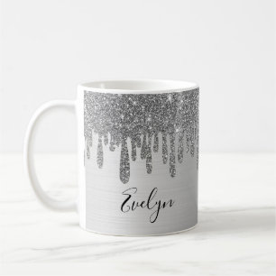 Caneca De Café Prata de café personalizado cerâmico com brilho de