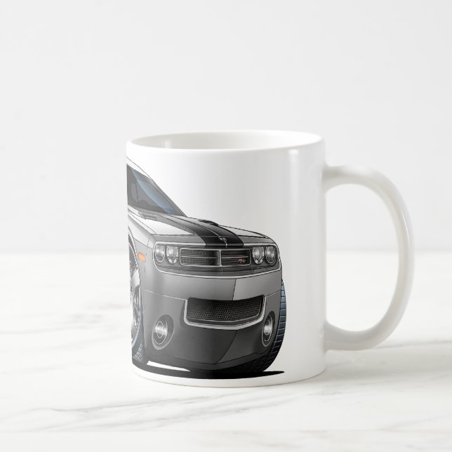 Caneca De Café Prata do desafiador de Dodge/carro cinzento (Direita)