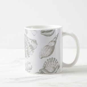 Caneca De Café Prateleiras de Arte Suave de Seashell