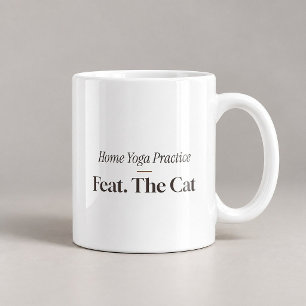 Caneca De Café Prática de Yoga em Casa com o Gato Funny Coffee Mu