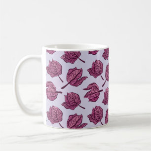 Caneca De Café Prato de Flor de Physalis Rosa Pastel Botânico