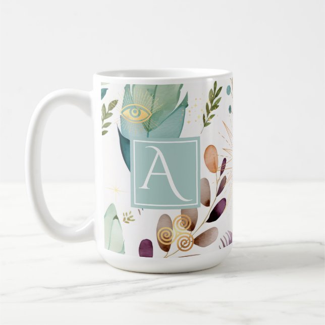 Caneca De Café Prato Floral Personalizado De Couro (Esquerda)