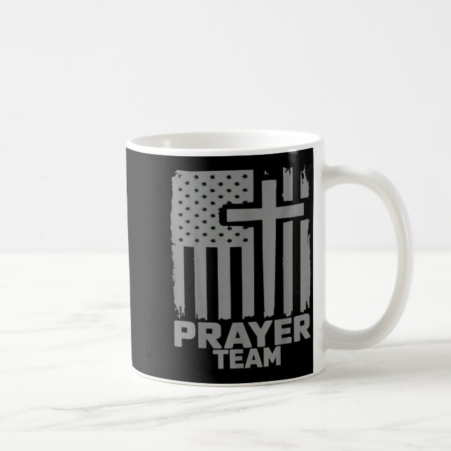 Caneca De Café Prayer Team American Flag Christian Family Christi (Direita)