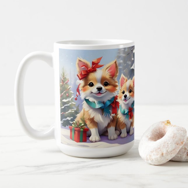 Caneca De Café Prazer de Feriado de Natal Bonito (Com Donut)