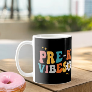 Caneca De Café Pré-K Vibes Groovy Design Mug