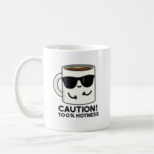 Caneca De Café Precaução 100% de Hotness Café Pun