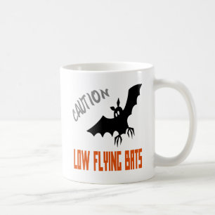 Caneca De Café Precaução Bats Voadores Baixo Mug
