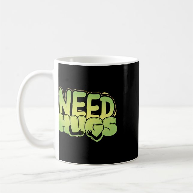 Caneca De Café Precisa de Abraços – Design de Conforto Fofo para  (Esquerda)