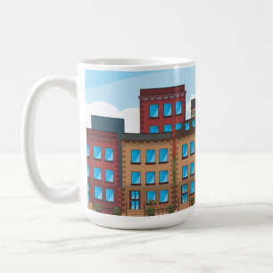 Caneca De Café Prédios Brownstone