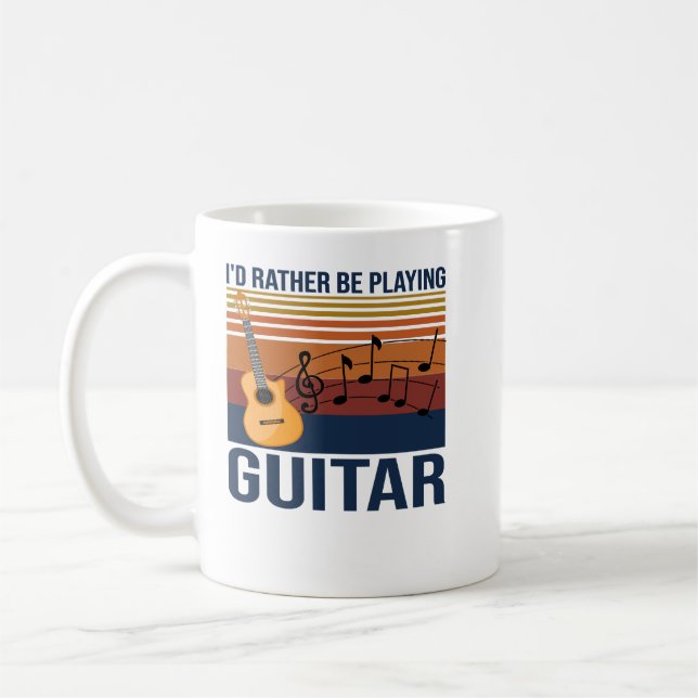 Caneca De Café Preferencialmente De Id De Violão Está Tocando Vio (Esquerda)