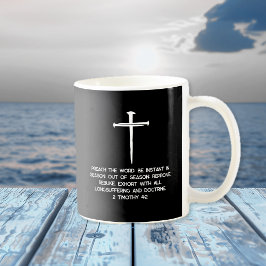 Caneca De Café Pregar a Palavra 2 Timóteo 4: 2 Três Pregos
