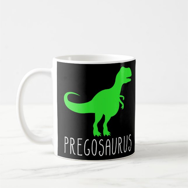 Caneca De Café Preggosaurus Anúncio de Gravidez Pregosauro (Esquerda)