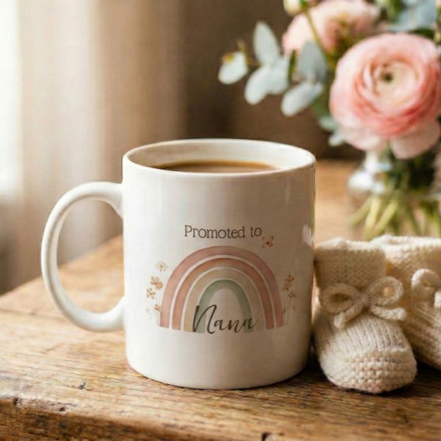 Caneca De Café Pregnancy Announcement Nana Gift (Criador carregado)
