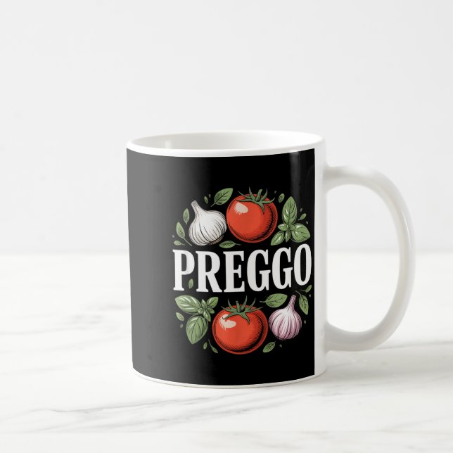 Caneca De Café Pregnancy Announcement Prego Pasta Sauce Funny Pre (Direita)