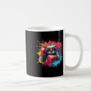Caneca De Café Preguiça Boxeadora Com Luvas de Boxe Kickboxing Bo