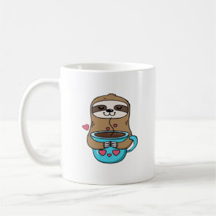 Caneca De Café Preguiça Chibi Amante de Café � Cute Kawaii Sloth 