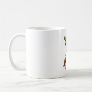 Caneca De Café Preguiça de Luzes de Natal Usando Chapéu de Natal