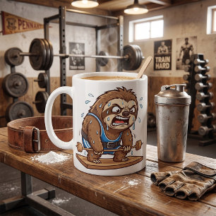 Caneca De Café Preguiça Engraçada Levantando Peso Academia Esport