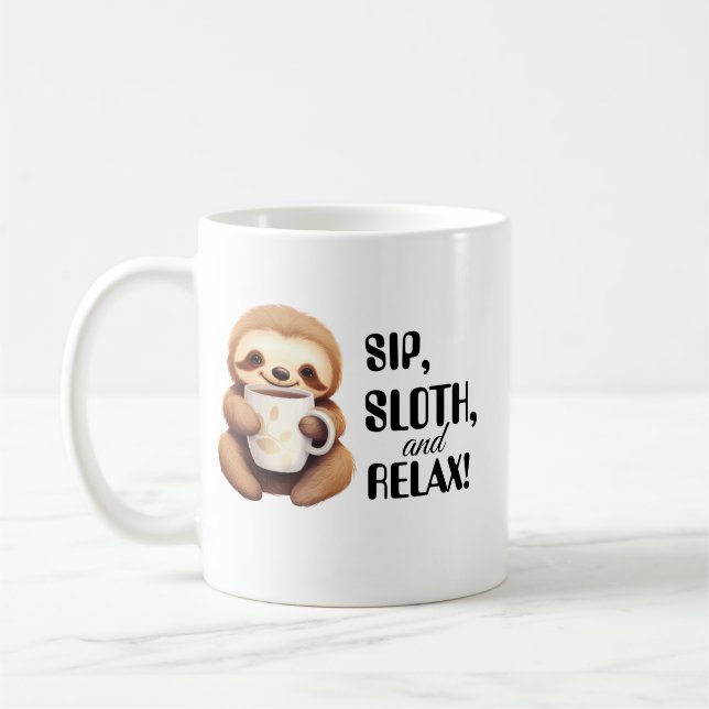 Caneca De Café Preguiça Fofa, Manhã Divertida, Presente para Aman (Esquerda)