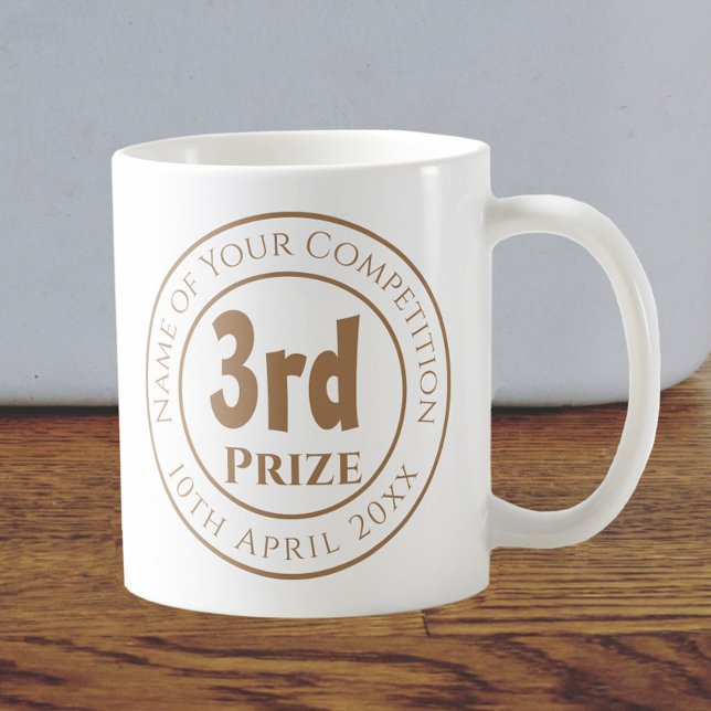 Caneca De Café Prêmio de troféu do 3º Prêmio Competição (Criador carregado)