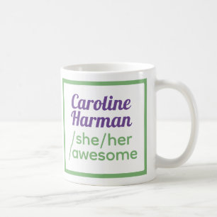 Caneca De Café Prêmios Divertidos - Identifica-se como ela, ela, 