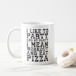 Caneca De Café Preparar e Comer Pizza (Eu Gosto De Festa) - Engra