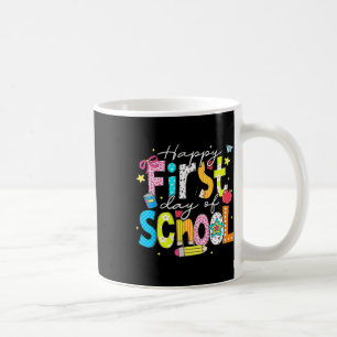 Caneca De Café Preparatório De Volta às Aulas Feliz Primeiro Dia