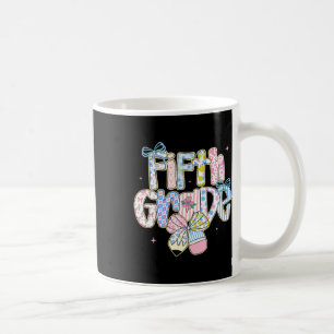 Caneca De Café Preppy Floral de Volta às Aulas 5ª Série Coquette
