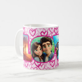 Caneca De Café Preppy Hearts Pink - LOVE