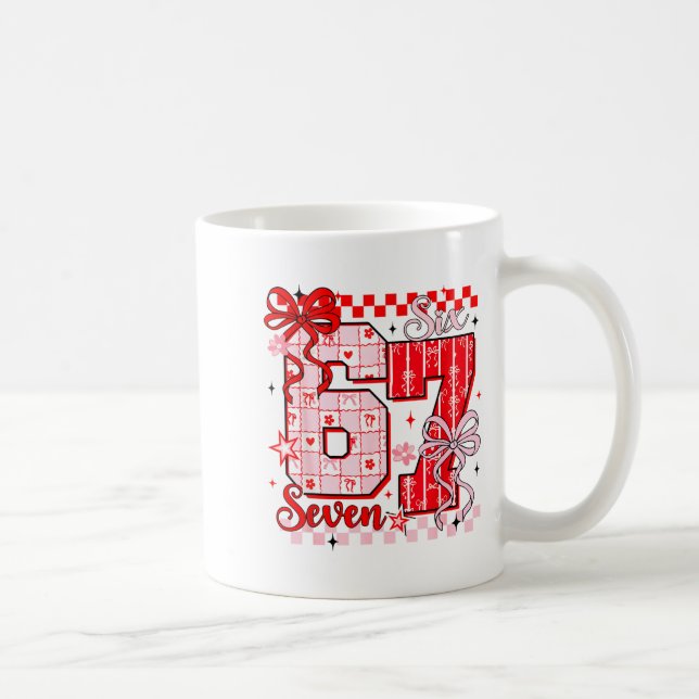 Caneca De Café Preppy Nk Valentine 67 Six Seven Meme Valentines D (Direita)