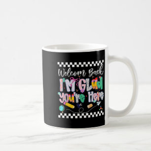 Caneca De Café Preppy Welcome De Volta Fico Feliz Que Você Esteja
