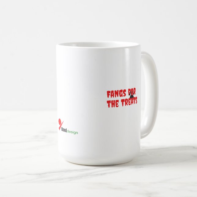 Caneca De Café Presas para os Doces – Design Divertido de Hallowe (Frente Esquerda)