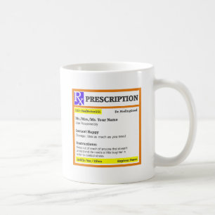 Caneca De Café Prescrição engraçada do rx